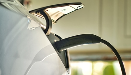 Tesla charging in garage