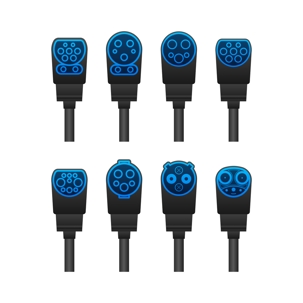 EV charging station Blue charge car ports